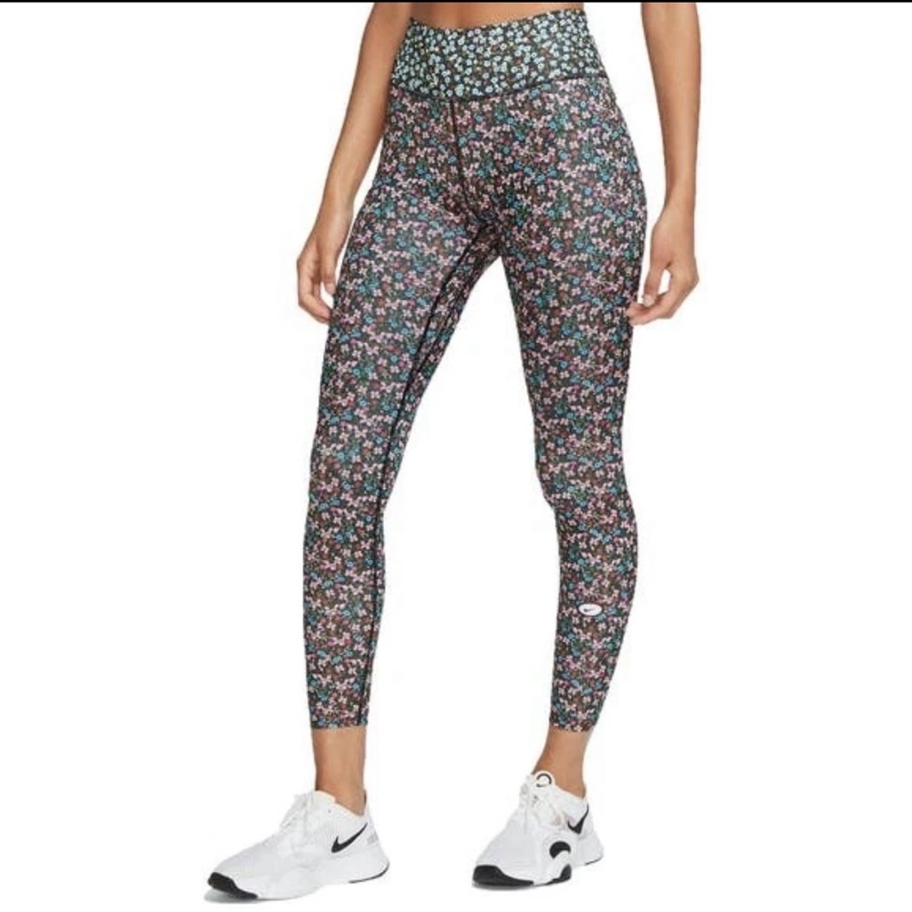 Nike One 7/8 Femme Floral Mixed Print Tights - CU5077-895 - Multicolor - Small